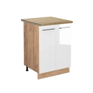 Køkkenskab Fame-Line Hvid højglans 60 cm , BP Eg Vicco