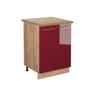 Køkkenskab Fame-Line Bordeaux rød højglans 60 cm , BP Eg Vicco