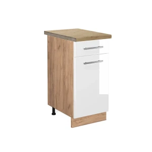 Keittiön alakaappi Fame-Line Valkoinen korkeakiilto 40 cm , AP Oak Vicco