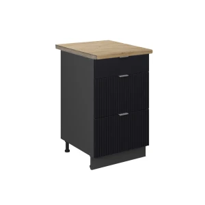 Køkkenskab Fame-Line Sort stribet/Antracit 50 cm, BP Eg Vicco