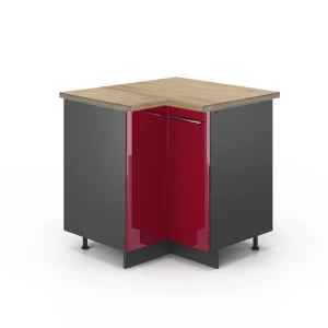 Hjørneskab Fame-Line Bordeaux rød højglans 80.5 cm , BP Eg Vicco