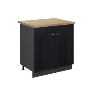 Køkkenskab Fame-Line Sort stribet 80 cm , BP Eg Vicco