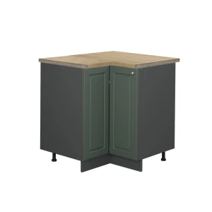Eckunterschrank Fame-Line Grün-Gold Landhaus 80.5 cm , AP Eiche livinity®