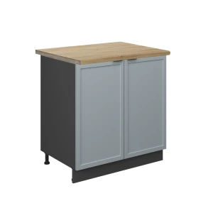 Spülenunterschrank Fame-Line Hellblau-grau 80 cm , AP Eiche Vicco