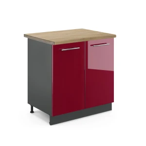 Vaskeskab Fame-Line Bordeaux rød højglans 80 cm , BP Eg Vicco