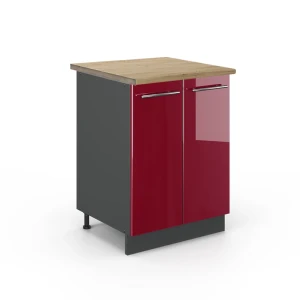 Køkkenskab Fame-Line Bordeaux rød højglans 60 cm , BP Eg Vicco