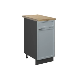 Küchenunterschrank Fame-Line Hellblau-grau 40 cm , AP Eiche Vicco