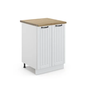 Køkkenskab Fame-Line Hvid landhus 60 cm , BP Eg Vicco