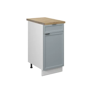 Küchenunterschrank Fame-Line Hellblau-grau 40 cm , AP Eiche Vicco