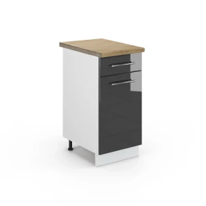 Keittiön alakaappi Fame-Line Korkeakiiltoinen antrasiitti 40 cm , AP Oak Vicco