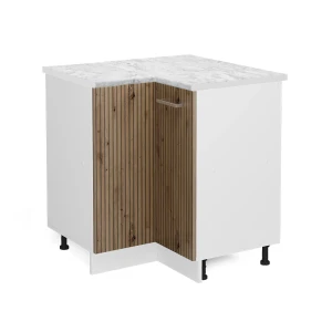Eckunterschrank R-Line Artisan-Eiche 75.6 cm , AP Marmor Vicco