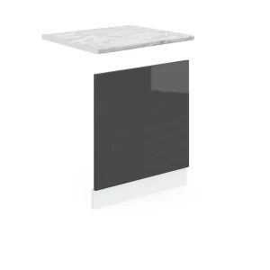 Frontblende R-Line Anthrazit Hochglanz 60 cm , AP Marmor Vicco
