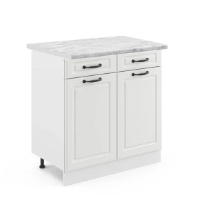 Køkkenskab R-Line Hvid landhus 80 cm , BP Marmor Vicco