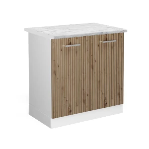 Vaskeskab R-Line Håndværker egetræ 80 cm , BP Marmor Vicco