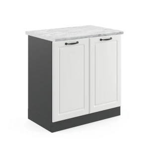 Vaskeskab R-Line Hvid landhus 80 cm , BP Marmor Vicco