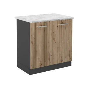 Szafka pod zlew R-Line Dąb rzemieślniczy 80 cm , BP Marmur Vicco