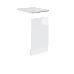 Frontblende R-Line Weiß Hochglanz 45 cm , AP Marmor Vicco