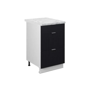 Køkkenskab Fame-Line Sort stribet 50 cm , BP Marmor Vicco