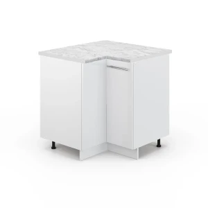 Hjørneskab Fame-Line Hvid højglans 80.5 cm , BP Marmor Vicco