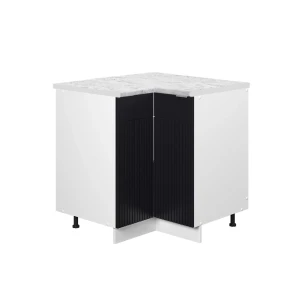 Hjørneskab Fame-Line Sort stribet 80.5 cm , BP Marmor Vicco