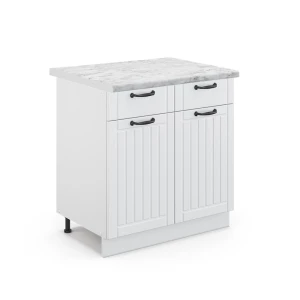 Køkkenskab Fame-Line Hvid landhus 80 cm , BP Marmor Vicco