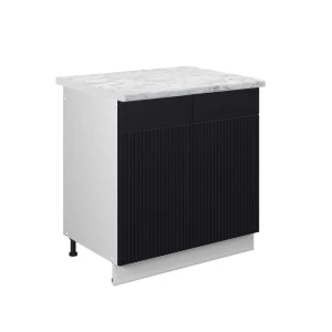 Vaskeskab Fame-Line Sort stribet 80 cm , BP Marmor Vicco