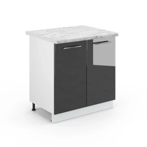 Vaskeskab Fame-Line Antracit højglans 80 cm , BP Marmor Vicco