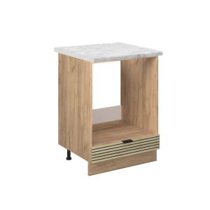 Komfurindbygningsskab Fame-Line Panel i eg 60 cm , BP Marmor Vicco
