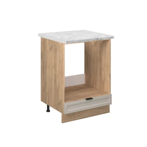 Komfurindbygningsskab Fame-Line GråBeige 60 cm , BP Marmor Vicco