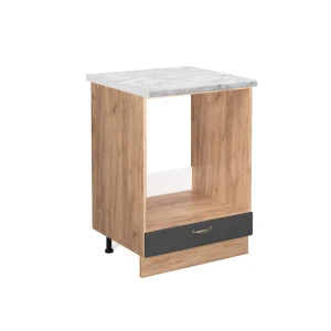 Komfurindbygningsskab Fame-Line Antracit-guld 60 cm , BP Marmor Vicco