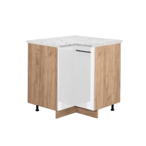 Meuble d'angle Fame-Line Blanc Haute brillance 80.5cm , PT Marbre Vicco