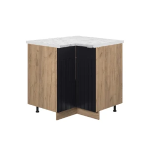 Hjørneskab Fame-Line Sort stribet 80.5 cm , BP Marmor Vicco
