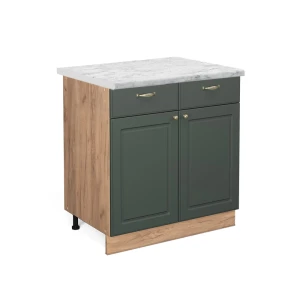 Kuchynská spodná skrinka Fame-Line Zelený a zlatý vidiecky dom 80 cm , AP Marble Vicco