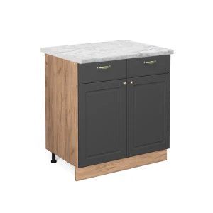 Køkkenskab Fame-Line Antracit-guld 80 cm , BP Marmor Vicco