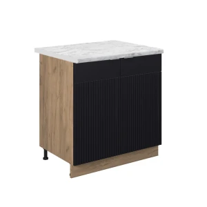 Pesualtaan alakaappi Fame-Line Musta raidallinen 80 cm , AP Marble Vicco