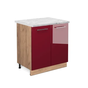 Vaskeskab Fame-Line Bordeaux rød højglans 80 cm , BP Marmor Vicco