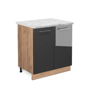 Vaskeskab Fame-Line Antracit højglans 80 cm , BP Marmor Vicco