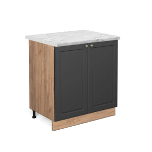 Meuble bas sous-évier Fame-Line Anthracite-or 80cm , PT Marbre Vicco