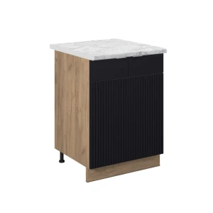 Keittiön alakaappi Fame-Line Musta raidallinen 60 cm , AP Marble Vicco
