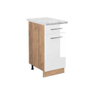 Szafka dolna do kuchni Fame-Line Biały wysoki połysk 40 cm , BP Marmur Vicco