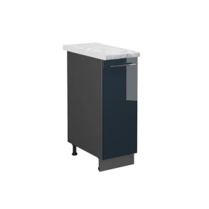 Apothekerschrank Fame-Line Dunkelblau Hochglanz 30 cm , AP Marmor Vicco