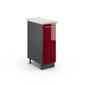 Apothekerschrank Fame-Line Bordeaux Hochglanz 30 cm , AP Marmor Vicco