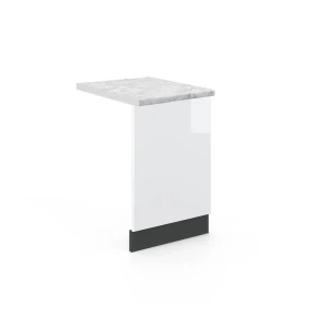 Pannello frontale Fame-Line Bianco lucido 45 cm, Piano di lavoro Marmo Vicco