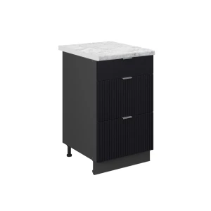 Køkkenskab Fame-Line Sort stribet/Antracit 50 cm, BP Marmor Vicco