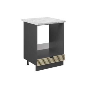 Komfurindbygningsskab Fame-Line Panel i eg 60 cm , BP Marmor Vicco