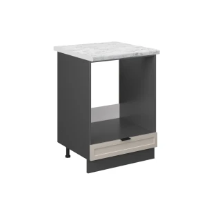 Komfurindbygningsskab Fame-Line GråBeige 60 cm , BP Marmor Vicco