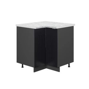 Hjørneskab Fame-Line Sort stribet 80.5 cm , BP Marmor Vicco