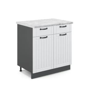 Køkkenskab Fame-Line Hvid landhus 80 cm , BP Marmor Vicco
