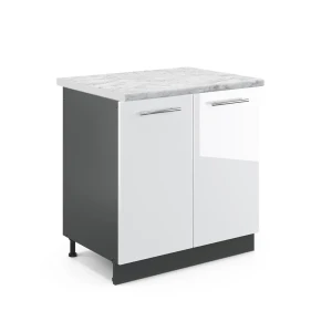 Vaskeskab Fame-Line Hvid højglans 80 cm , BP Marmor Vicco
