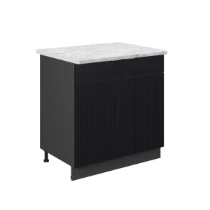 Vaskeskab Fame-Line Sort stribet 80 cm , BP Marmor Vicco